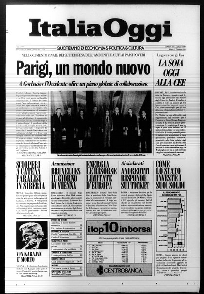 Italia oggi : quotidiano di economia finanza e politica